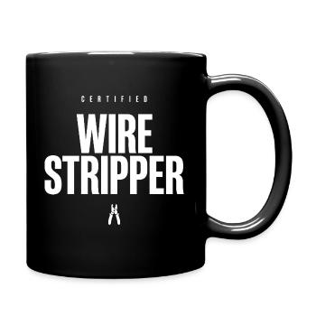 Décapage de fils certifié, Électricien drôle Humour - Mug uni - noir - Droite