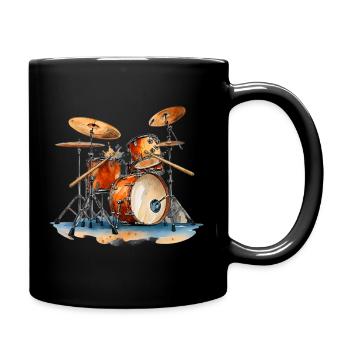 Drum Set in Watercolors Music Instruments - Full Colour Mug - black - Right