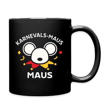 Karnevalsmaus Süßes Faschings-Motiv Geschenk - Tasse einfarbig - Schwarz - Rechts