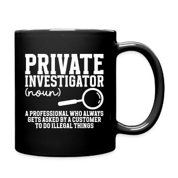 Privatdetektiv-Kostümbeobachtung Privatdetektiv - Tasse einfarbig - Schwarz - Rechts