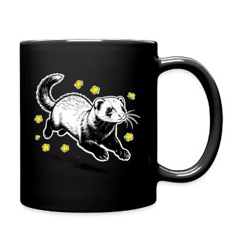 Ferret in flower sparkles - Full Colour Mug - black - Right