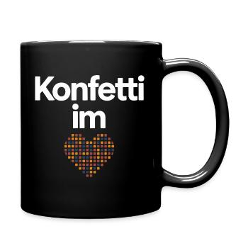 Konfetti Im Herzen Karneval Kostüm Damen Fasching - Tasse einfarbig - Schwarz - Rechts