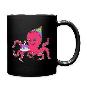 Gâteau d’anniversaire pieuvre - Mug uni - noir - Droite