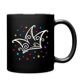 Casquette de fou de carnaval moderne avec étoiles et confettis - Mug uni - noir - Droite