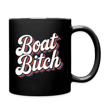 Funny Retro Boat Life Typography - Full Colour Mug - black - Right