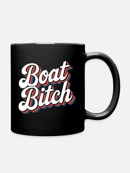 Lustige Retro-Bootslebenstypografie - Tasse einfarbig - Schwarz