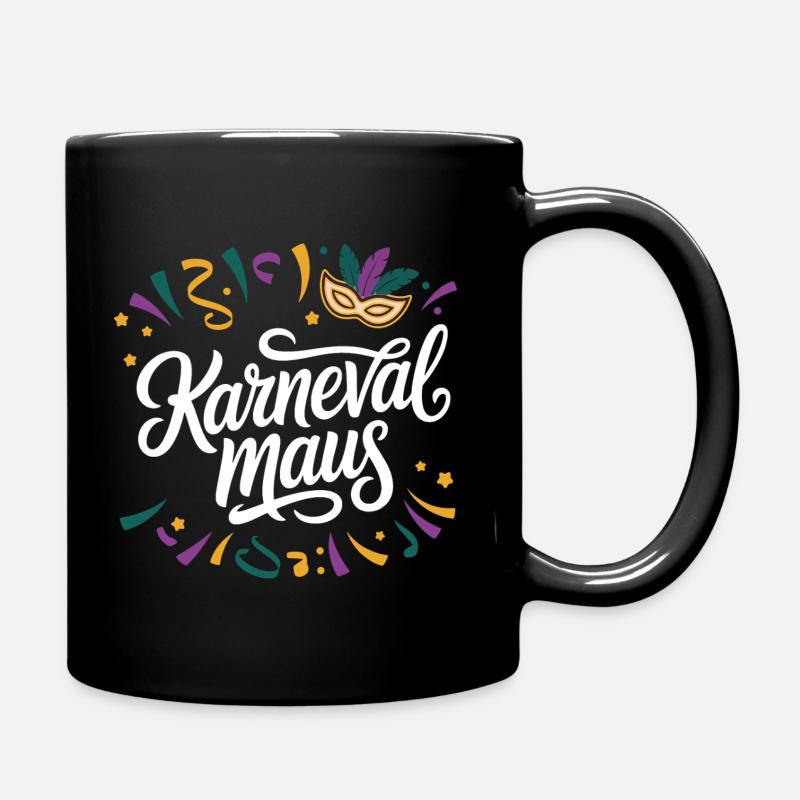 Karnevalmaus - Tasse einfarbig - Schwarz