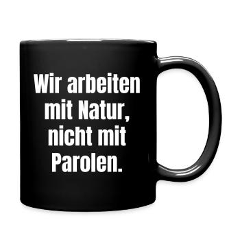 Nature instead of slogans – a clear message - Full Colour Mug - black - Right