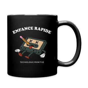 Enfance Rapide Cassette Audio Humour Retro - Mug uni - noir - Droite
