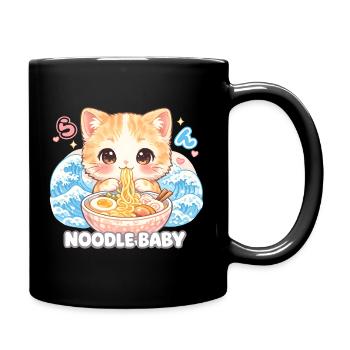 Kawaii Katze Ramen Nudeln Anime Katze - Tasse einfarbig - Schwarz - Rechts