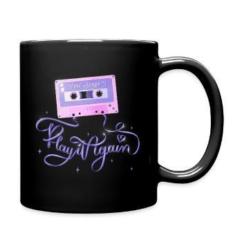 Liebeslieder. Retro Musikkassette. - Tasse einfarbig - Schwarz - Rechts