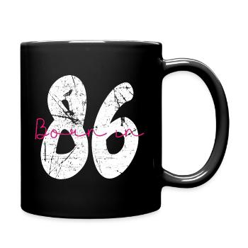 Born in 86 Neon Retro - Tasse einfarbig - Schwarz - Rechts