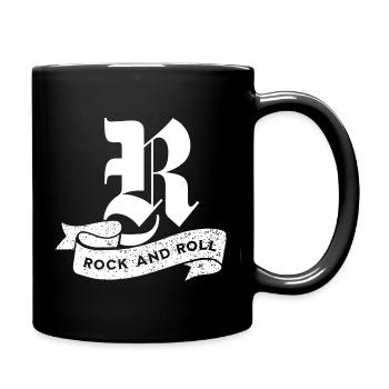 Rock'n'Roll-Emblemwappen - Tasse einfarbig - Schwarz - Rechts