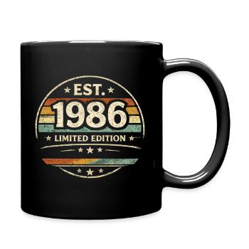 1986 Limited Edition Vintage Geburtstag - Tasse einfarbig - Schwarz - Rechts