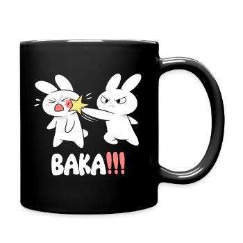 Baka Rabbit Slap Anime Funny Japanese Otaku - Full Colour Mug - black - Right