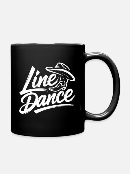 Line Dance – Country Western Tanz - Tasse einfarbig - Schwarz