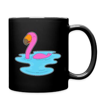 Natation au flamant rose - Mug uni - noir - Droite