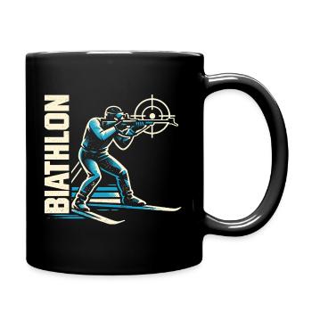 Biathlon Passion Liebhaber Geschenk - Tasse einfarbig - Schwarz - Rechts