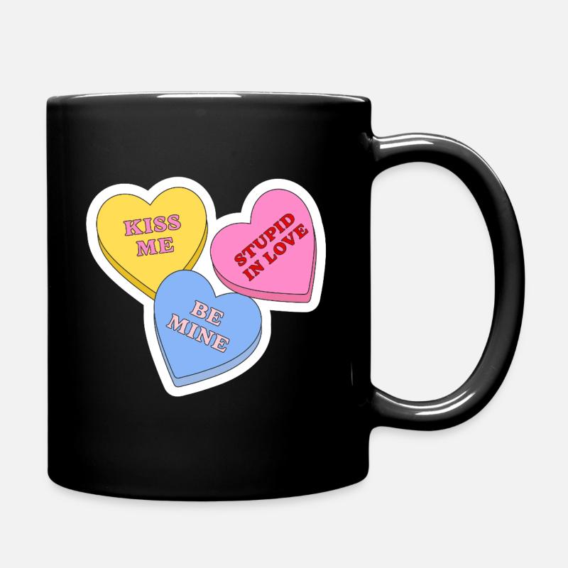 Conception des cœurs de bonbon - Mug uni - noir