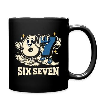 67 Six Seven Snowboard Wintersport Geschenk - Tasse einfarbig - Schwarz - Rechts