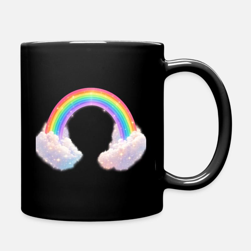 Regenbogenwolkenzauber - Tasse einfarbig - Schwarz