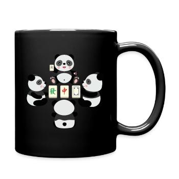 Jouer au Mahjong au Panda - Mug uni - noir - Droite