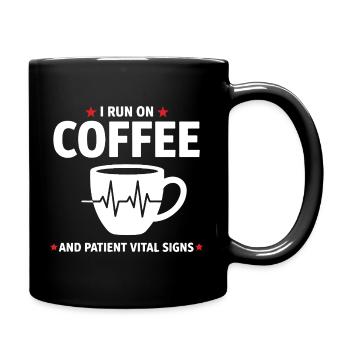 Humor Nurse Coffee & Patient Vital Signs - Full Colour Mug - black - Right