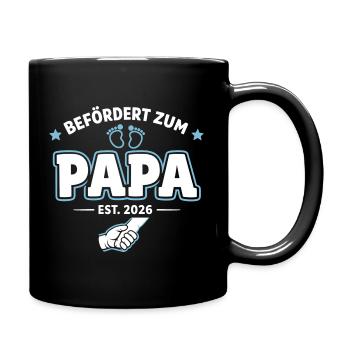 Papa 2026 Beförderung Zum Vater Loading - Tasse einfarbig - Schwarz - Rechts