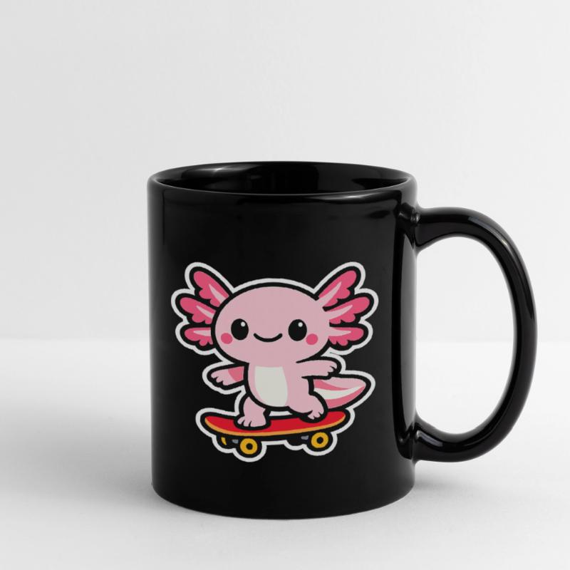 Cuddly skateboard dragon axolotl Full Colour Mug