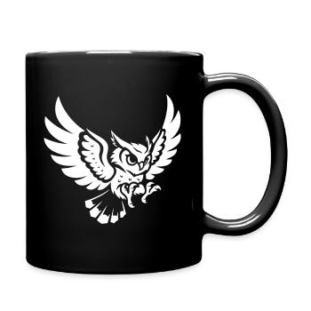 Owl in Approach – Powerful Motif - Full Colour Mug - black - Right