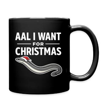 Aal I Want For Christmas – Funny Eel Shirt - Full Colour Mug - black - Right