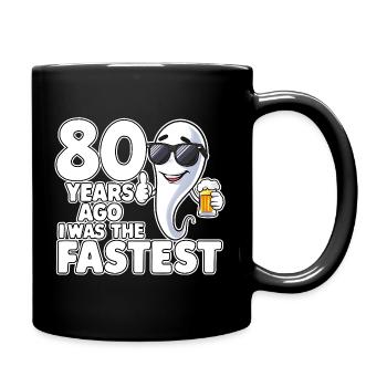 Il y a 80 ans, l’anniversaire le plus rapide et drôle - Mug uni - noir - Droite