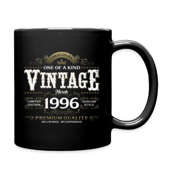 30th Birthday Gift Husband Vintage March 1996 - Full Colour Mug - black - Right