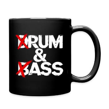 Drum & Bass / Rum & Ass Drummer Band Music - Full Colour Mug - black - Right