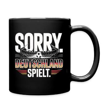Sorry Deutschland Spielt Fußball Fan - Tasse einfarbig - Schwarz - Rechts