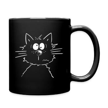 Funny Cats Sketch Cat Drawing - Full Colour Mug - black - Right