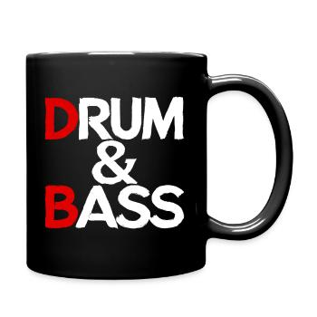 Drum & Bass / Rum & Ass Drummer Band Musik - Tasse einfarbig - Schwarz - Rechts
