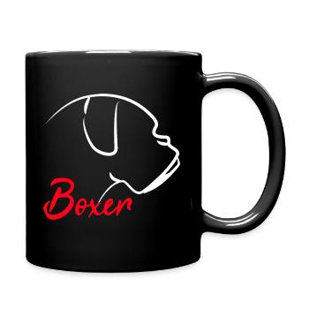 Boxer Hund Hundehalter - Tasse einfarbig - Schwarz - Rechts