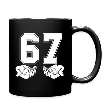 67 - Soixante-sept Numéro 67 Mème de la main Six 7 - Mug uni - noir - Droite