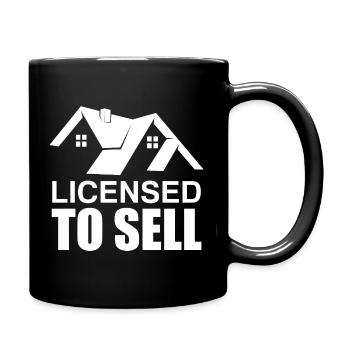 Autorisé à vendre des agents immobiliers drôles - Mug uni - noir - Droite