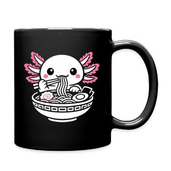 Axolotl Kawaii Ramen Essen Niedlich Geschenk - Tasse einfarbig - Schwarz - Rechts