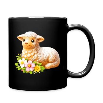 Traditional Easter Lamb Motif with Powdered Sugar - Full Colour Mug - black - Right