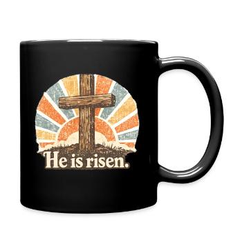 Kruzifix He is Risen Vintage - Tasse einfarbig - Schwarz - Rechts