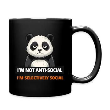Selektive Panda-Gesellschaft - Tasse einfarbig - Schwarz - Rechts