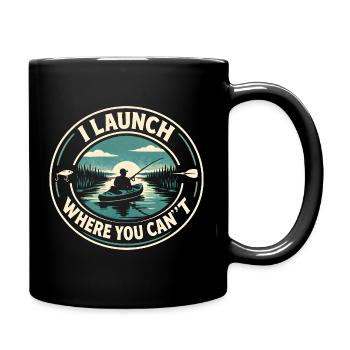 Start out of reach | Kayak Fishing - Full Colour Mug - black - Right
