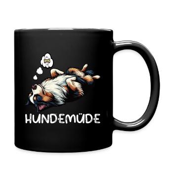 Hundemüde Australian Shepherd Aussie Aussiehalter - Tasse einfarbig - Schwarz - Rechts
