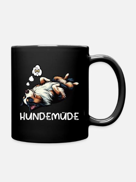 Hundemüde Australian Shepherd Aussie Aussiehalter - Tasse einfarbig - Schwarz