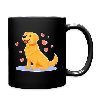 Goldiger Golden Retriever (Comic) - Tasse einfarbig - Schwarz - Rechts