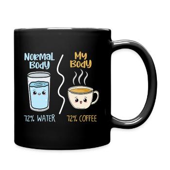 Coffee vs water 72% - Full Colour Mug - black - Right