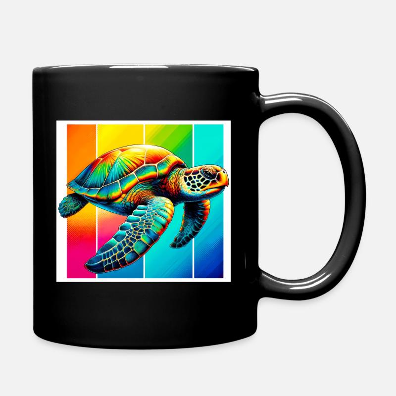 Schildkröte - Tasse einfarbig - Schwarz